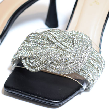 Qupid Jaylove-34 Clear/Black Heels