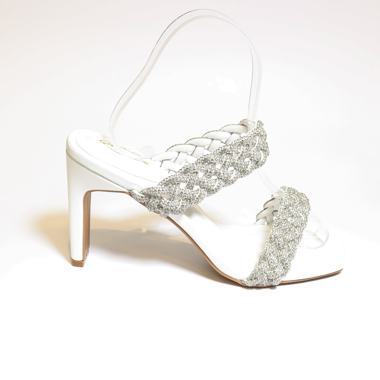 Qupid Kaylee-109 White/Clr Heels