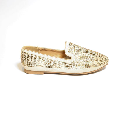 Nellie Rhinestone Nude Flats