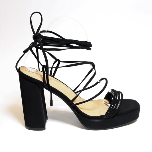Black Upside-22 Wrap Heels