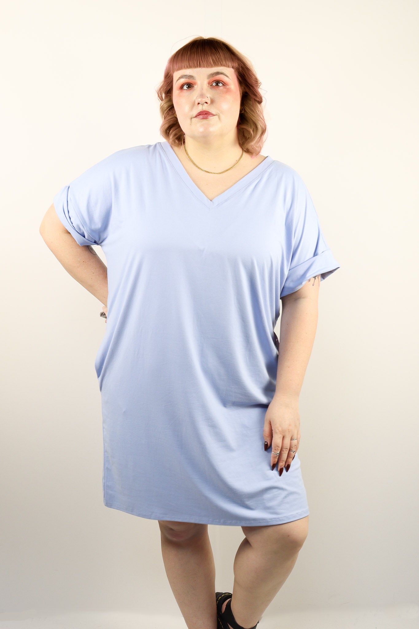 Plus Sky Blue Tshirt Dress