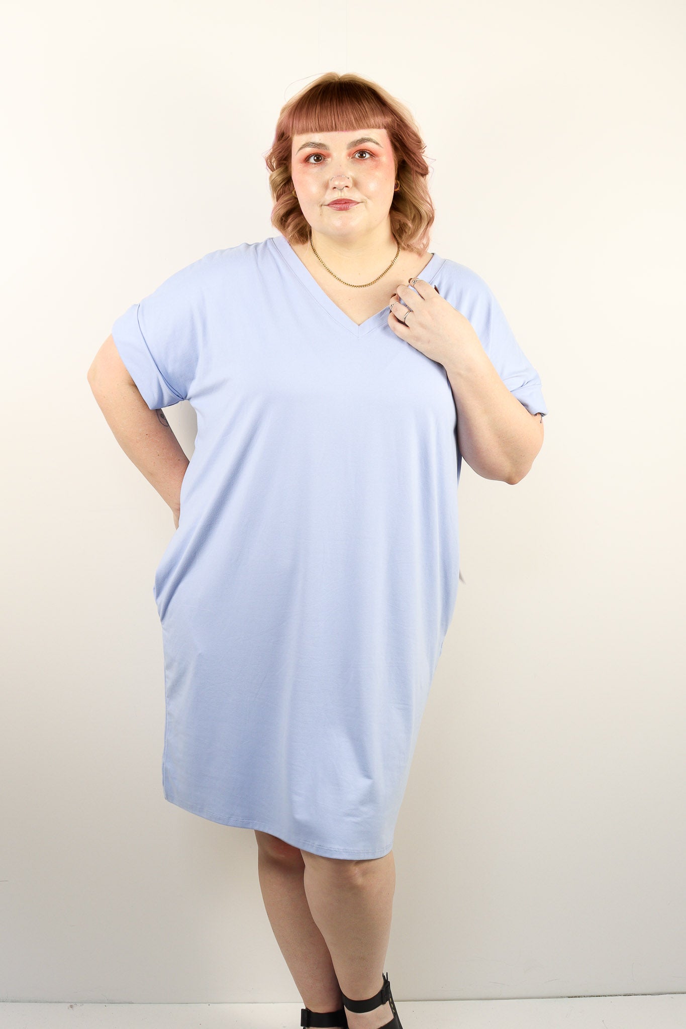 Plus Sky Blue Tshirt Dress
