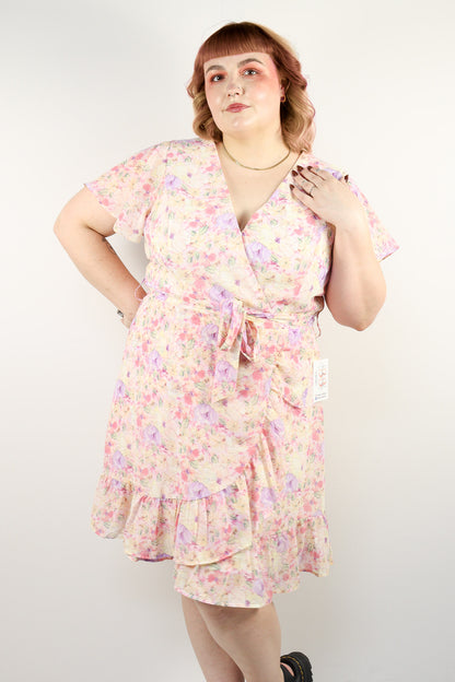 Plus Floral V-Neck Dress