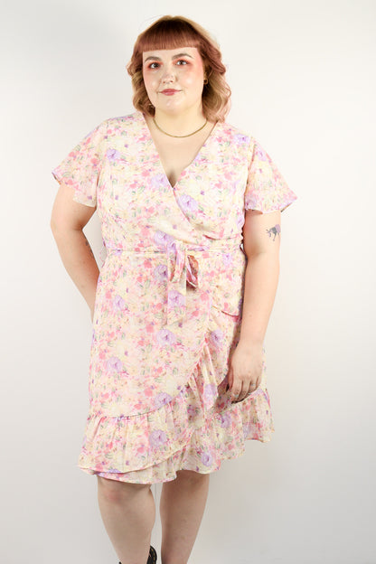 Plus Floral V-Neck Dress