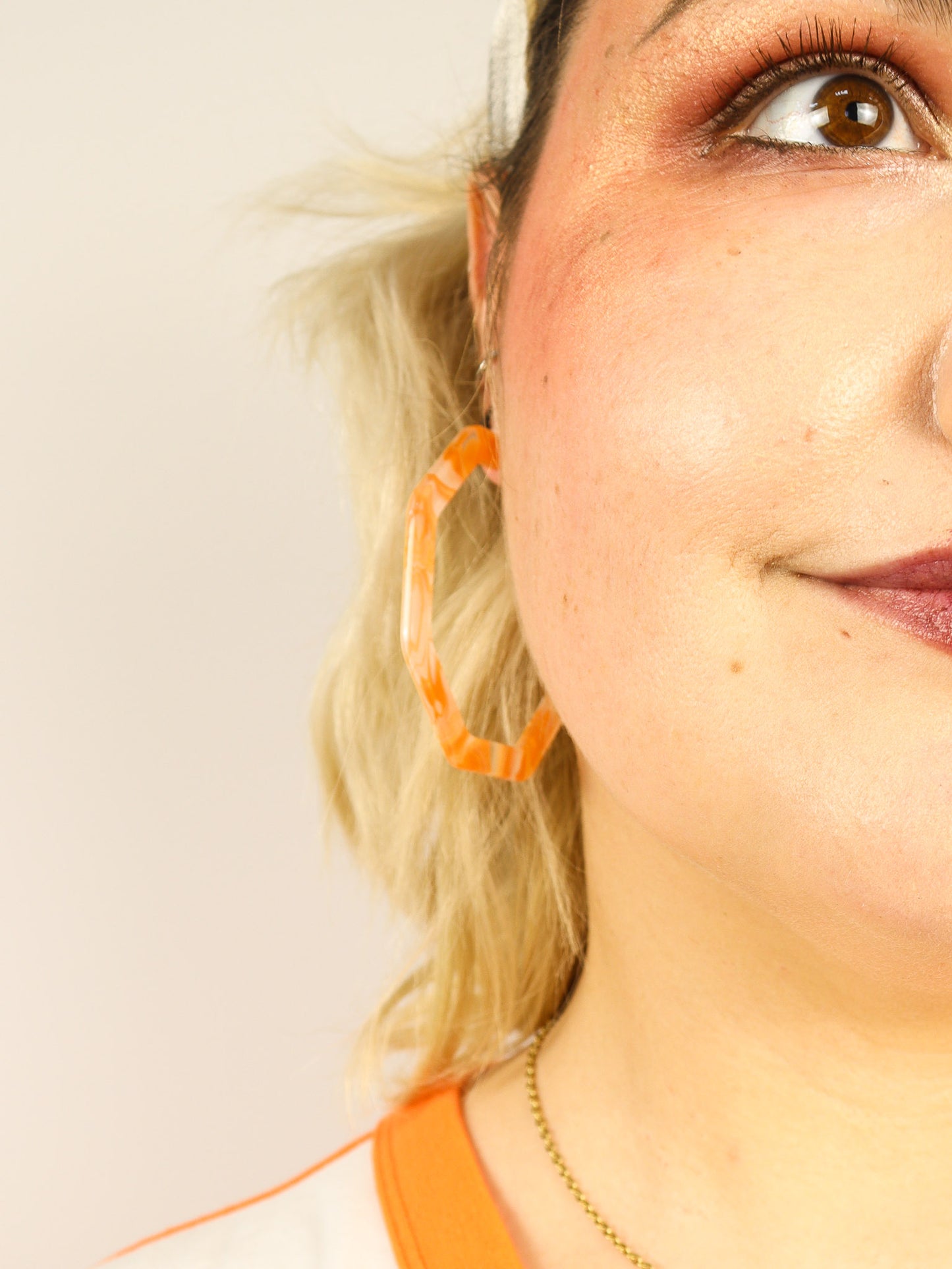 Orange Acrylic Hoops