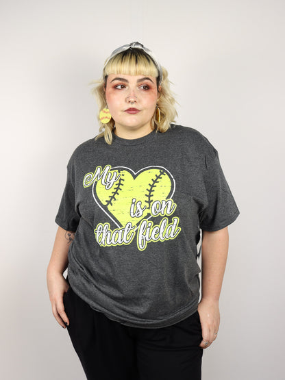 My Heart is on that Field Softball T-Shirt