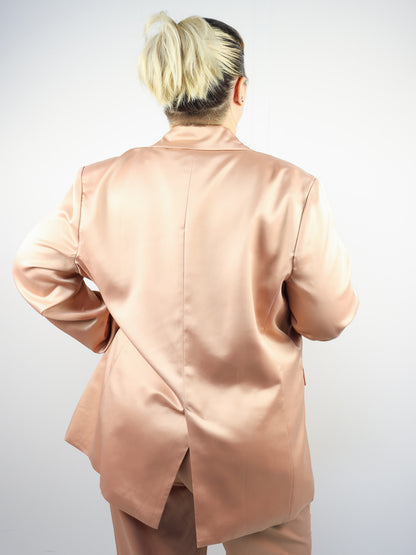 Plus Blush Satin Blazer