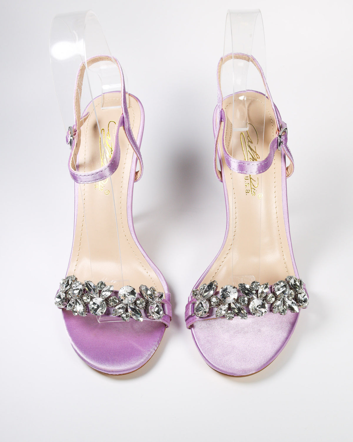 Viciaa-7 Rhinestone Strap Heels