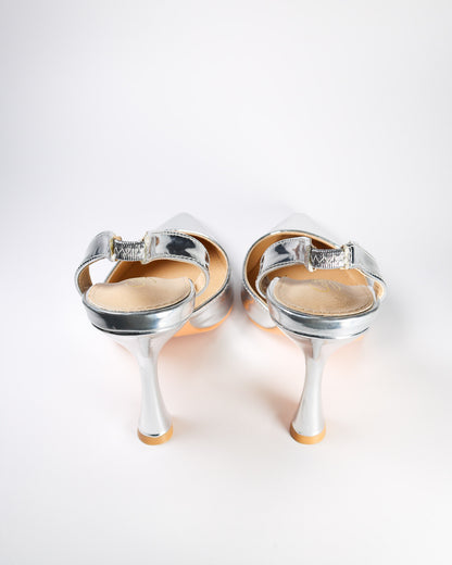 Taimi-3 Metallic Slingback Pumps