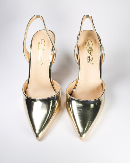 Taimi-3 Metallic Slingback Pumps