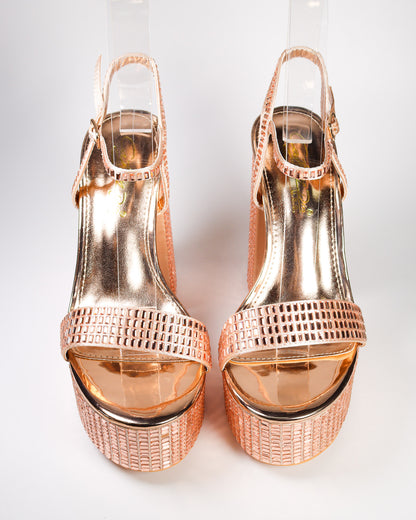 Jonay-91 Rhinestone Studded Platform Heels