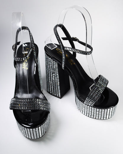 Jonay-91 Rhinestone Studded Platform Heels