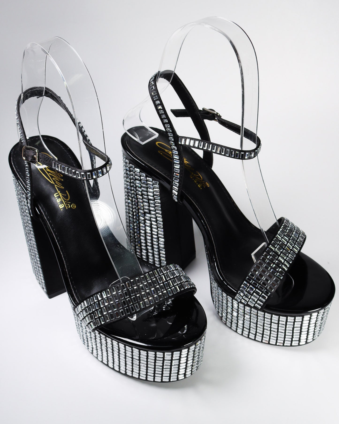 Jonay-91 Rhinestone Studded Platform Heels