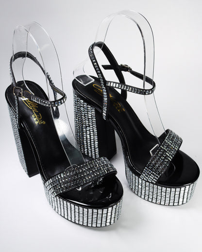 Jonay-91 Rhinestone Studded Platform Heels