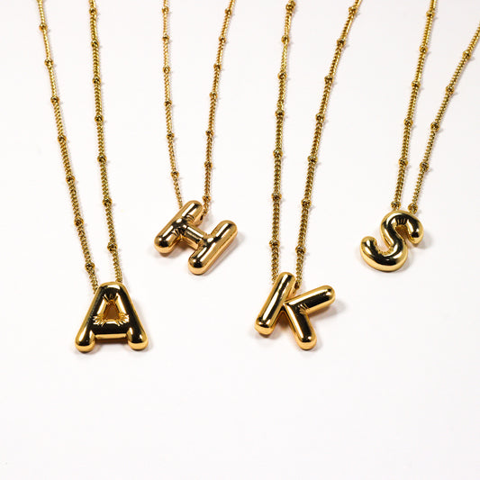Balloon Letter Charm Necklace