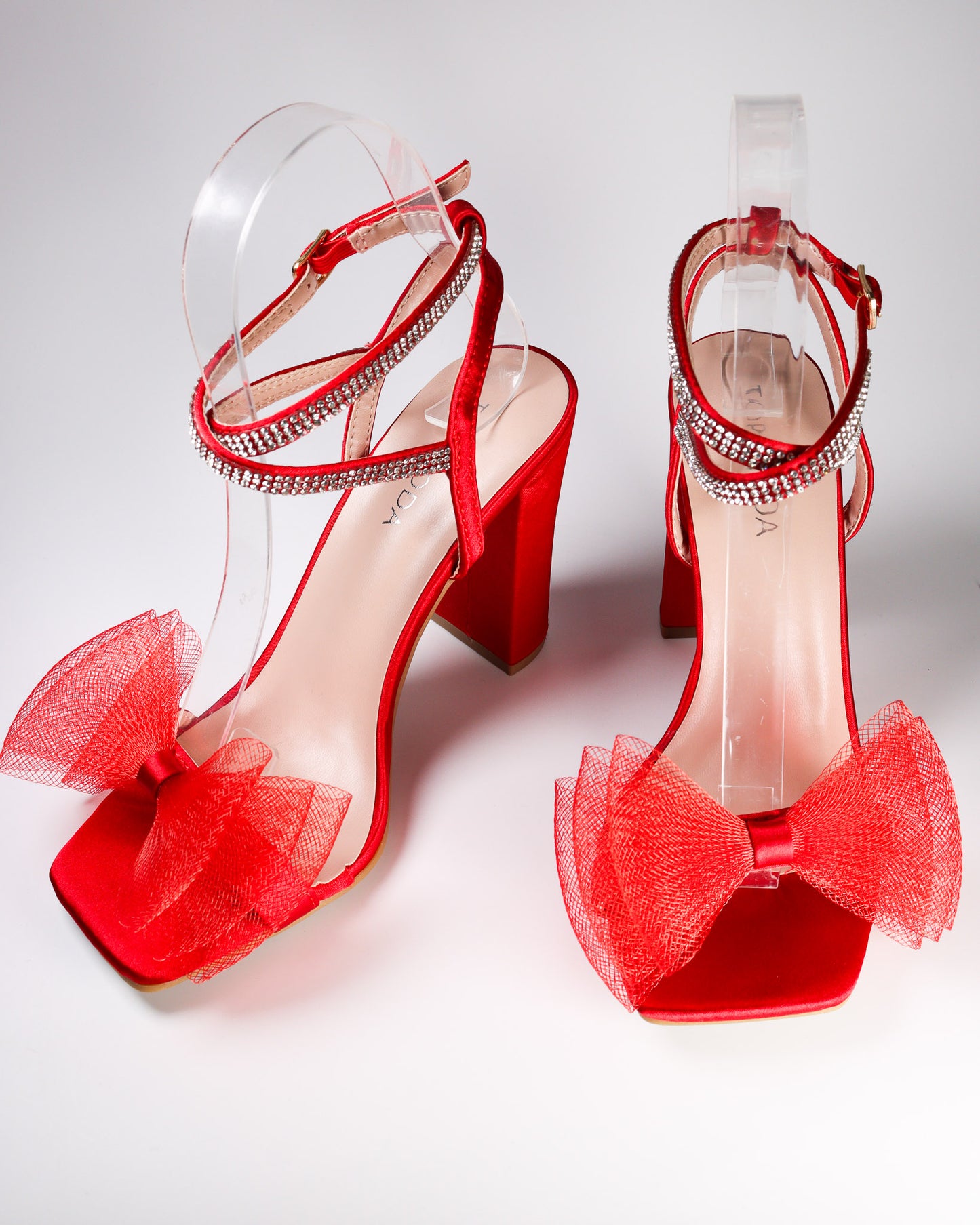 Agatha-22 Square Toe Heels w/ Bows