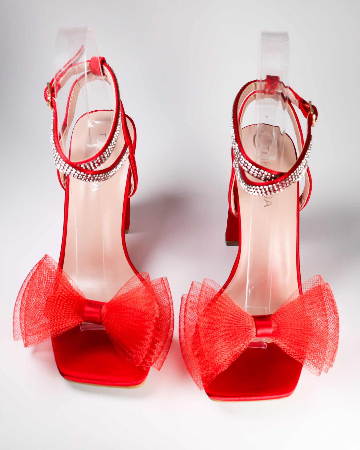 Agatha-22 Square Toe Heels w/ Bows