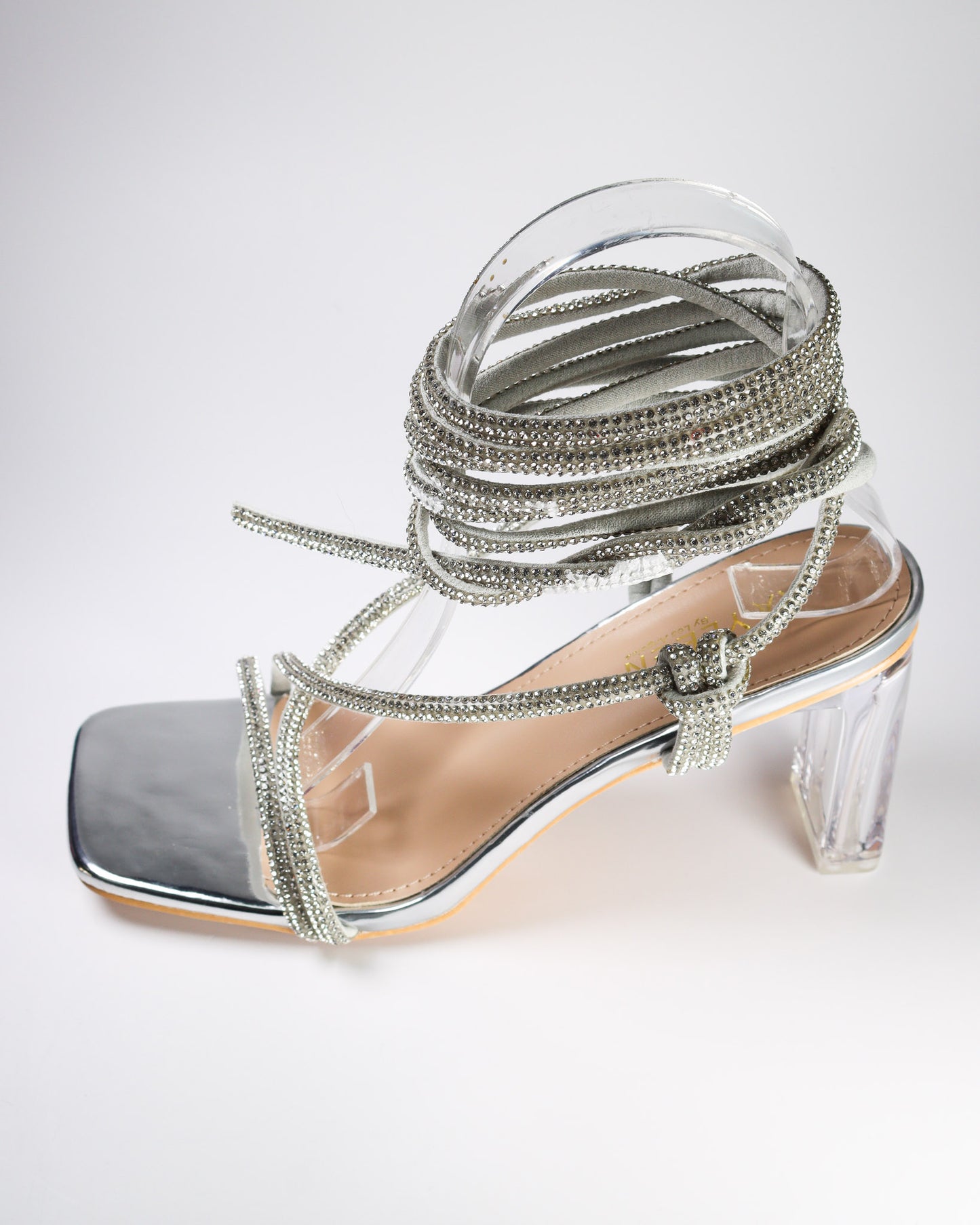 Mandisa-10 Rhinestone Wrap Up Heel