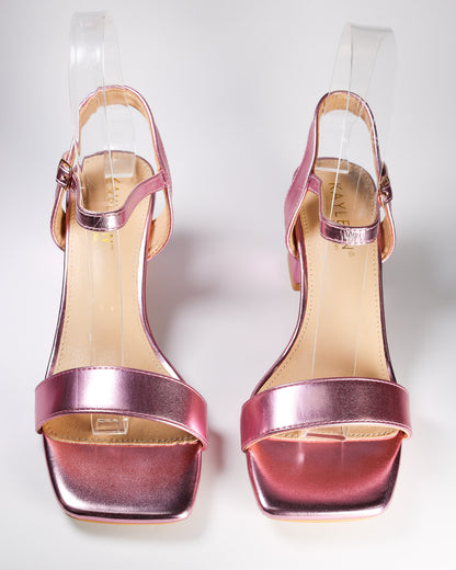 Cyrillia-32 Metallic Short Block Heels