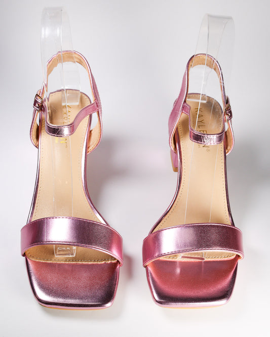 Cyrillia-32 Metallic Short Block Heels