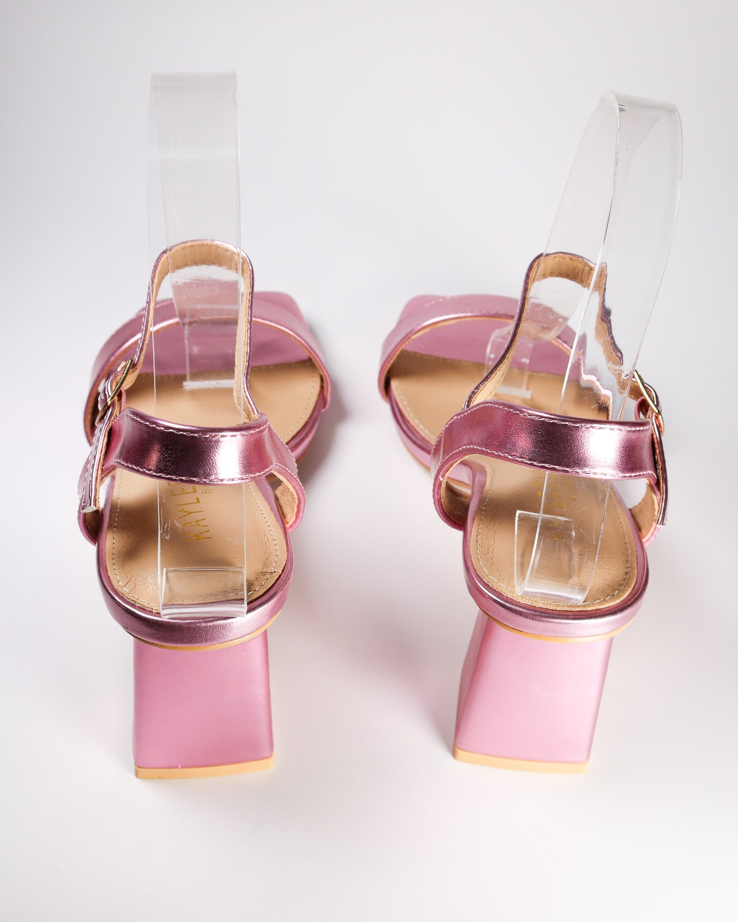 Cyrillia-32 Metallic Short Block Heels