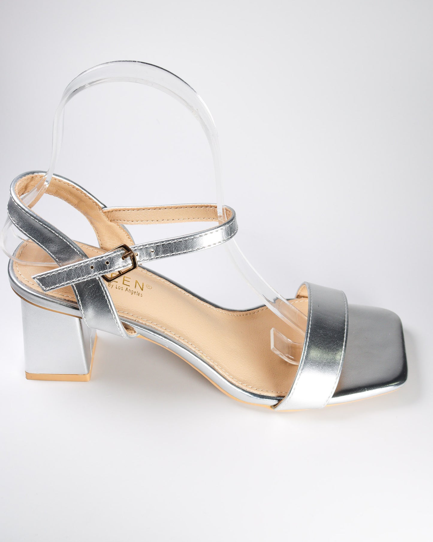 Cyrillia-32 Metallic Short Block Heels