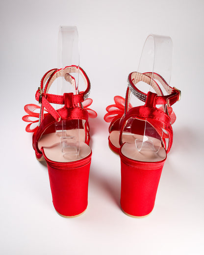 Agatha-22 Square Toe Heels w/ Bows