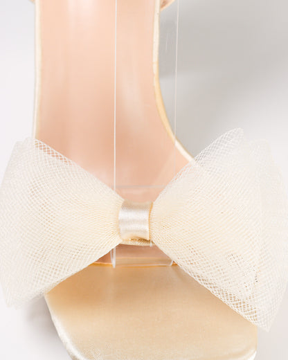 Agatha-22 Square Toe Heels w/ Bows