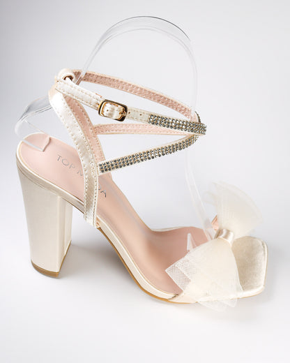 Agatha-22 Square Toe Heels w/ Bows