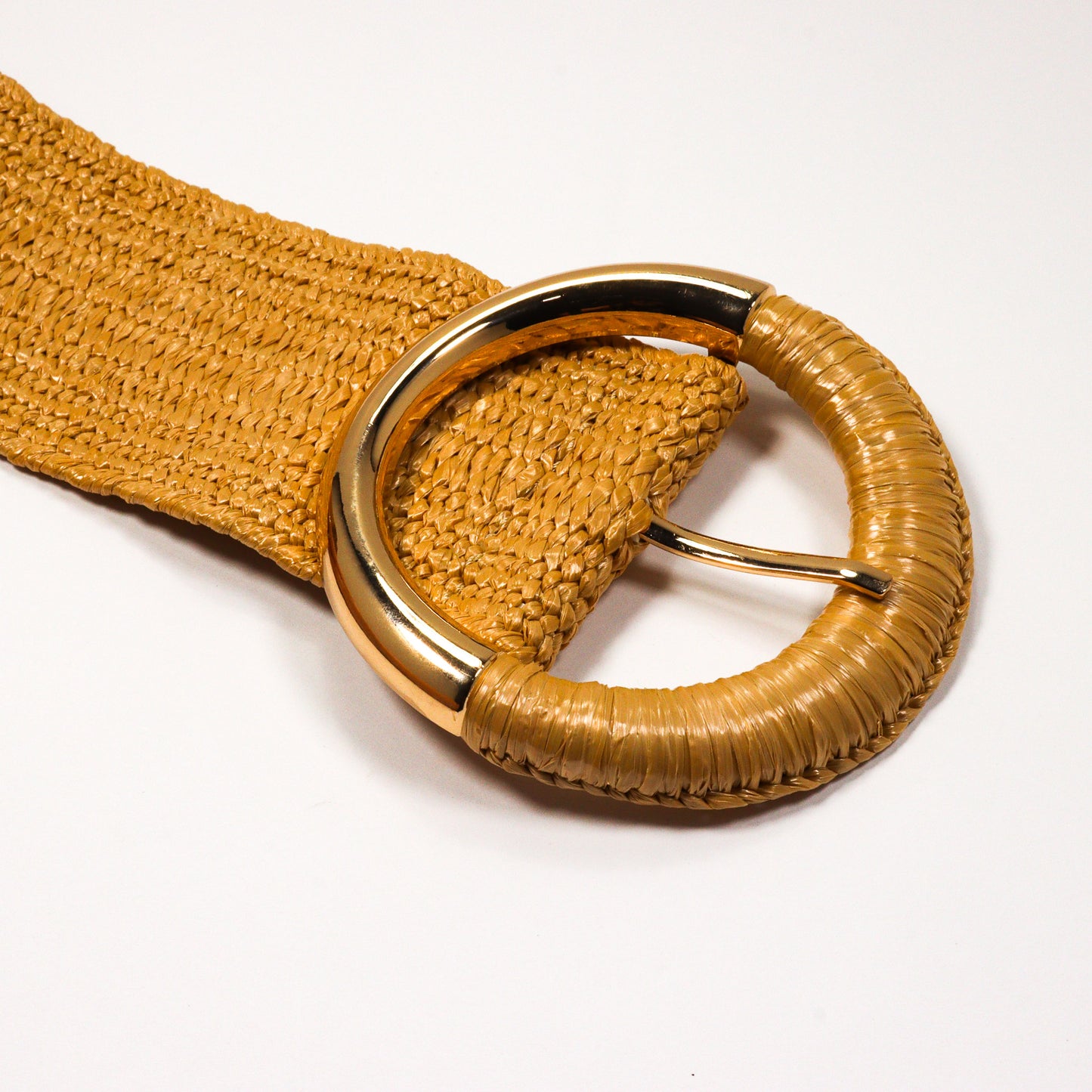 Woven Raffia Waist Belt