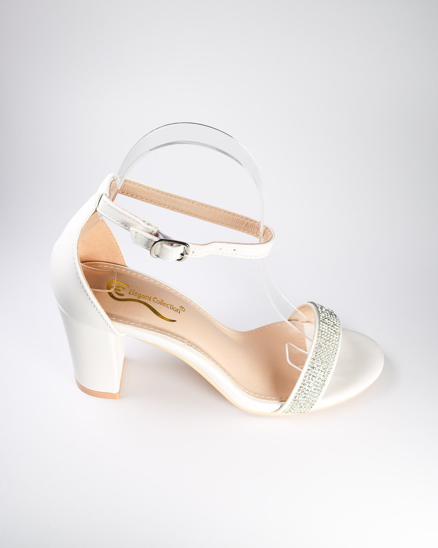 Lorrin-2 White Sparkle Heel