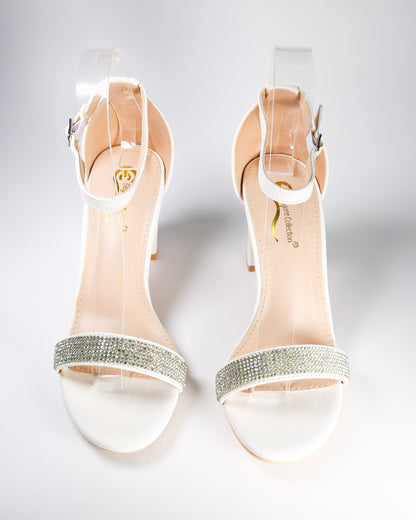 Lorrin-2 White Sparkle Heel