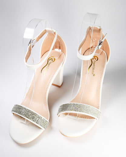 Lorrin-2 White Sparkle Heel