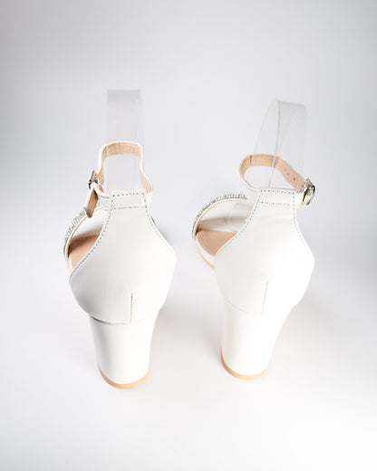 Lorrin-2 White Sparkle Heel