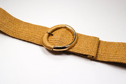 Woven Raffia Waist Belt