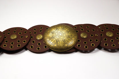 Western PU Leather Wide Disc Belt