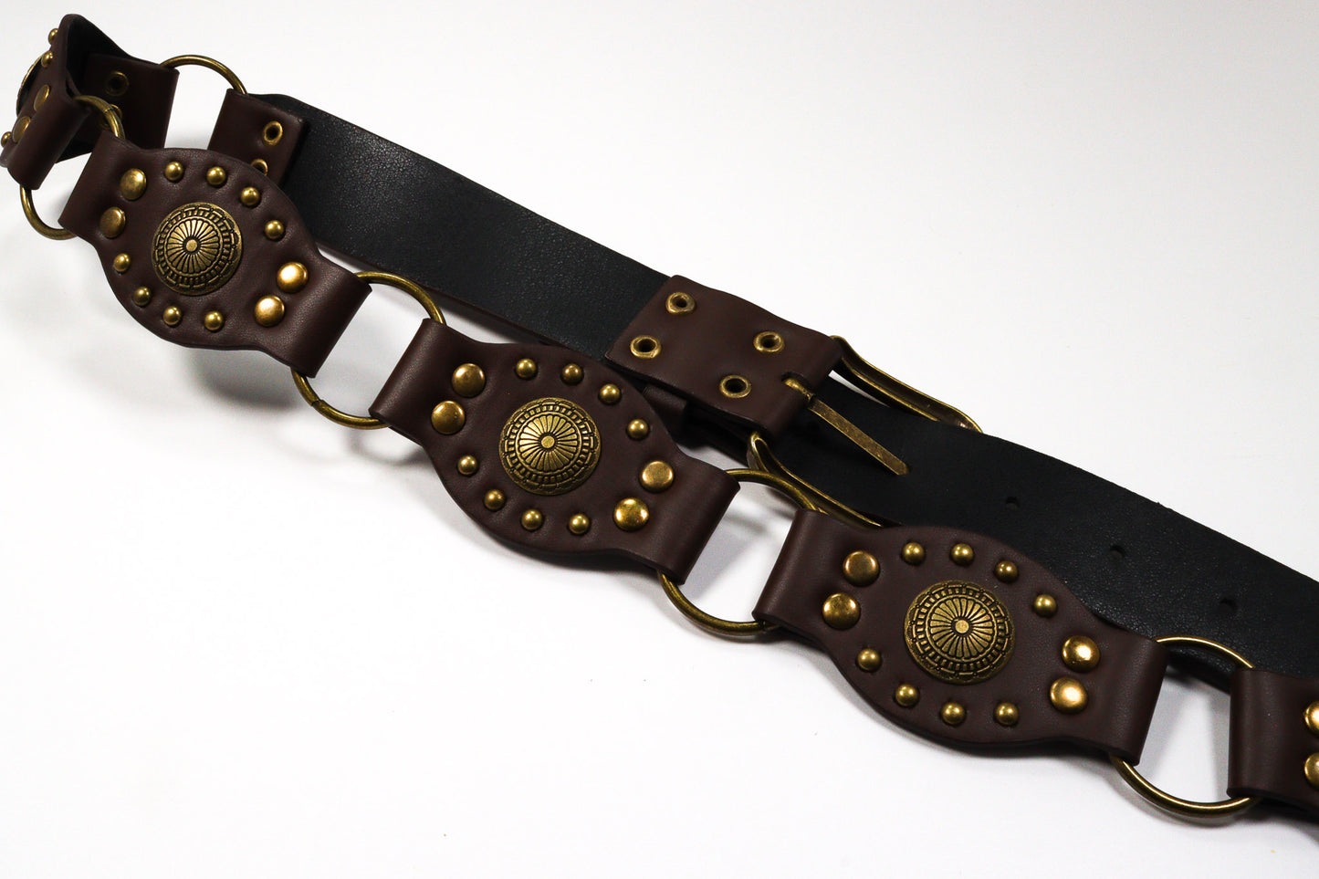 PU Leather Linked Medallion Belt