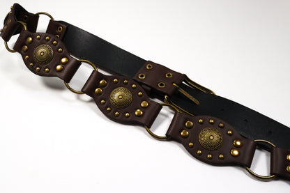 PU Leather Linked Medallion Belt