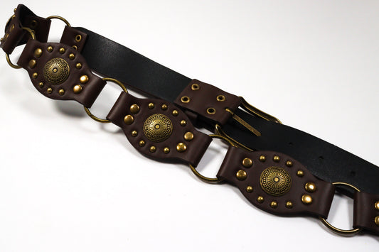 PU Leather Linked Medallion Belt