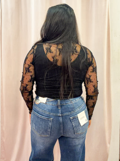 Wide Leg High Rise Jeans