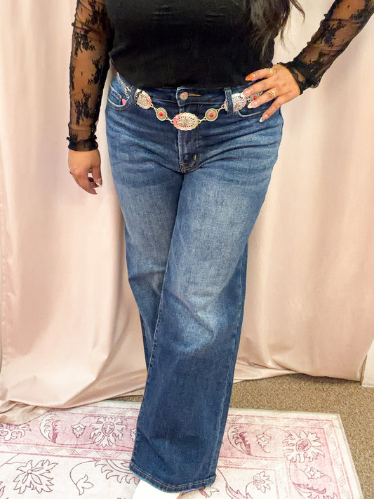 Wide Leg High Rise Jeans