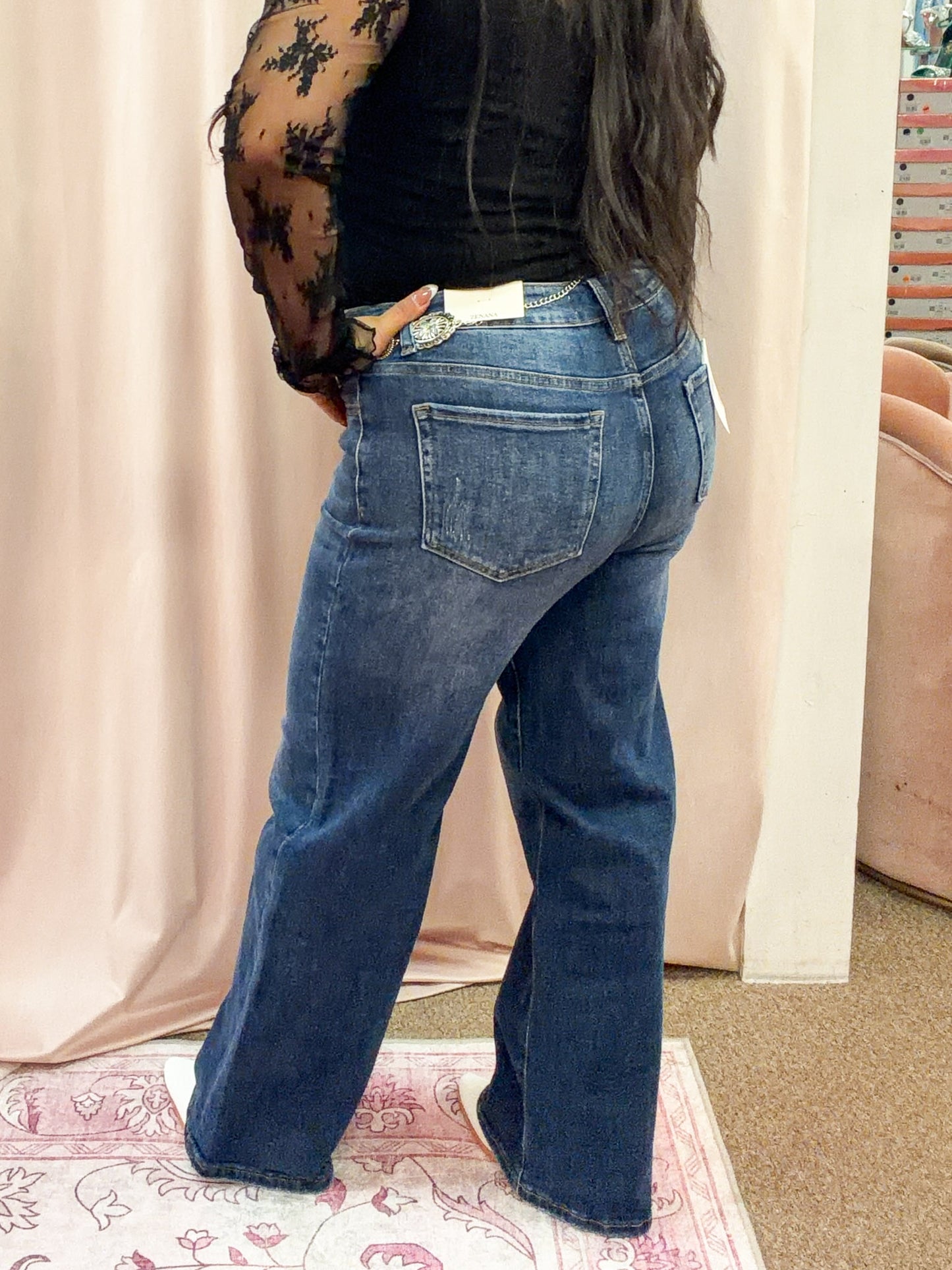 Wide Leg High Rise Jeans