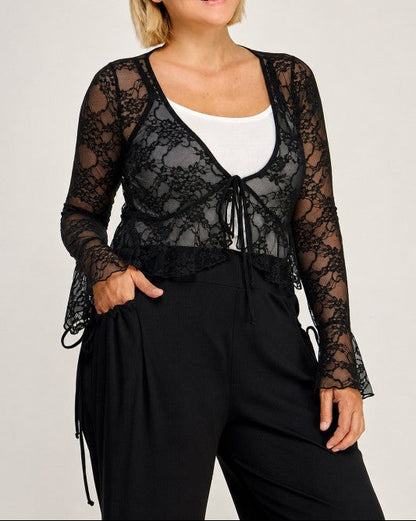 Bell Sleeve Lace Cardigan