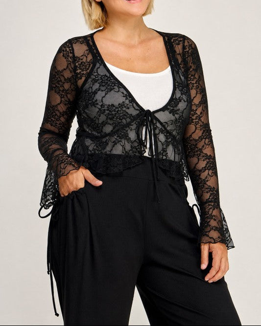 Bell Sleeve Lace Cardigan