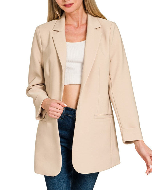 Woven Long Sleeve Blazer