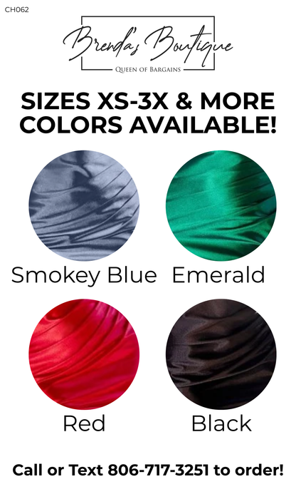 LA CH062+ Pleated Satin Gown