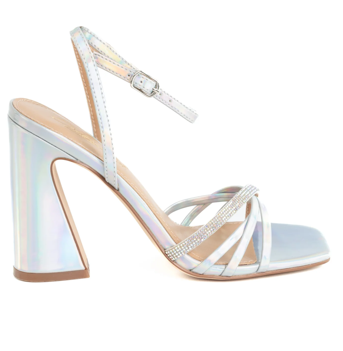 Cora-13 Strappy Iridescent Block Heels
