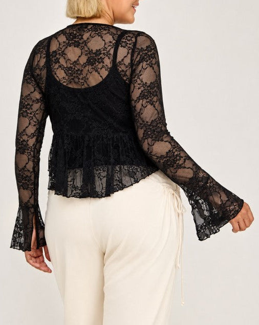 Bell Sleeve Lace Cardigan