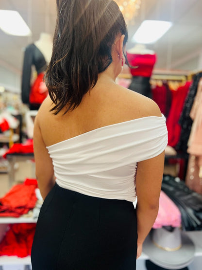 White One Sided Tube Top