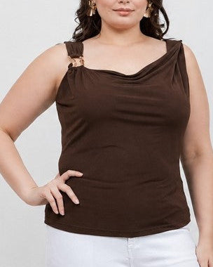 PLUS Asymmetrical Boat Neck Top